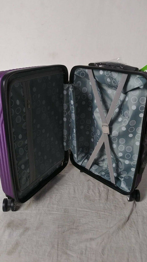 $290 New Rockland Pista 20" Hard case Luggage Suitcase Carry On Purple Textured