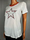 TOMMY HILFIGER Women White STAR Logo Scoop Neck Short Sleeve Blouse Top Plus 0X - evorr.com