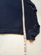 New TOMMY HILFIGER Women Blue Short Sleeve Lace Hem Blouse Top Button Neck M - evorr.com