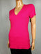New INC CONCEPTS Women's Pink V-Neck Blouse Top Ribbed Short Sleeve Size XL - evorr.com