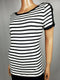 New Lauren Ralph Lauren Women Black White Striped Blouse Top Boat Neck Size L - evorr.com