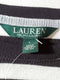 New Lauren Ralph Lauren Women Black White Striped Blouse Top Boat Neck Size L - evorr.com