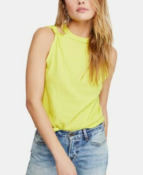 $108 New Free People Women's Sleeveless Green Twisted Blouse Top Size XS
