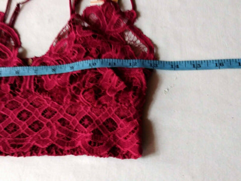 $108 New Free People Women's ADELLA BRALETTE Lace Bra Pink Size S - evorr.com