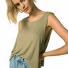 $108 New Free People Women's Sleeveless Green Ribbed Tank Blouse Top Size XS - evorr.com
