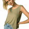 $108 New Free People Women's Sleeveless Green Ribbed Tank Blouse Top Size XS - evorr.com