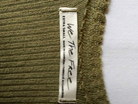$108 New Free People Women's Sleeveless Green Ribbed Tank Blouse Top Size XS - evorr.com