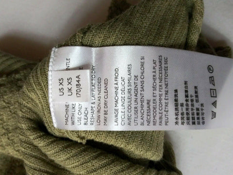 $108 New Free People Women's Sleeveless Green Ribbed Tank Blouse Top Size XS - evorr.com