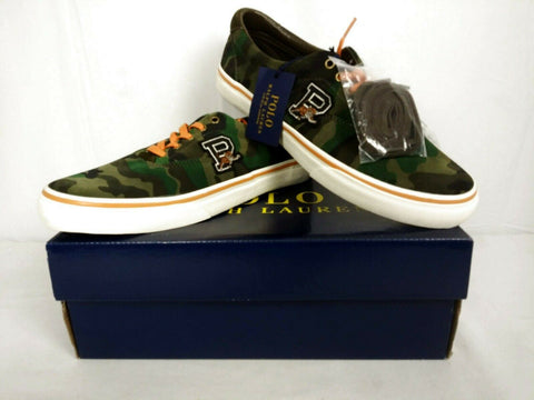 Polo Ralph Lauren Men's Sneakers Green Suede Camo THORTON III Shoes Pony Logo - evorr.com