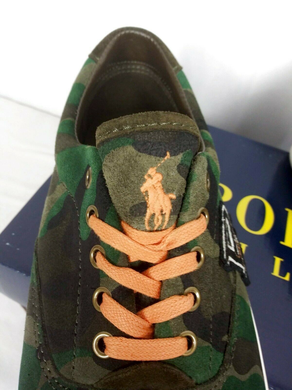 Polo Ralph Lauren Thorton III Camo Canvas Lace up Sneakers Men Size 8.5‎ D Polo Ralph Lauren Mens Thorton Lace-Up Canvas Sneakers Red  main image 2