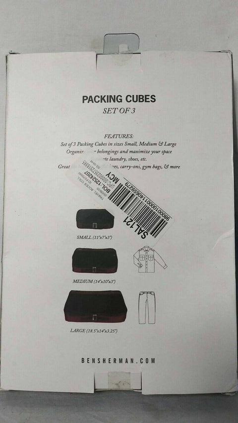 New Travelon Set of 3 Lightweight Packing Organizers, Bolds, One Size