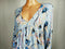 $108 Free People Women Bell Sleeve Sky Blue Floral V-Neck Blouse Top Size M - evorr.com
