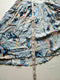 $108 Free People Women Bell Sleeve Sky Blue Floral V-Neck Blouse Top Size M - evorr.com