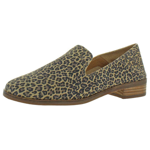 Lucky Brand Womens Cahill Leather Slip On Smoking Loafers Shoes Suede Upper 9M - evorr.com