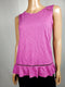 New Maison Jules Women's Pink Sleeveless Blouse Top Eyelet Peplum Size S - evorr.com