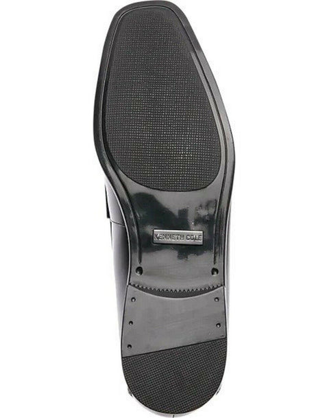 Awearness Kenneth Cole AWEAR-TECH Advance Slip On Black Moc Toe Leather Shoe 8 M - evorr.com