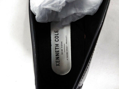 Awearness Kenneth Cole AWEAR-TECH Advance Slip On Black Moc Toe Leather Shoe 8 M - evorr.com