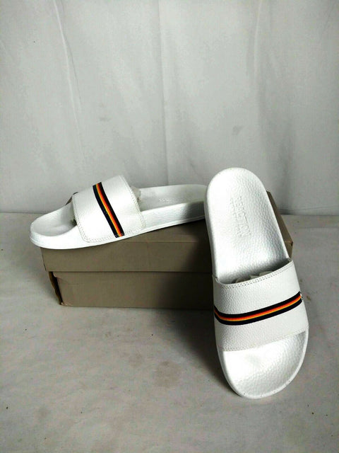 Kenneth Cole Reaction Mens Slide 4 Pride Pebble Flip-Flops Sandals White Slip On - evorr.com