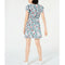 Maison Jules Womens Dress Flutter Sleeves Draw String Blue Red Flower Print XS - evorr.com