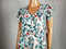 Maison Jules Womens Dress Flutter Sleeves Draw String Blue Red Flower Print XS - evorr.com