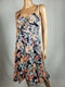 Maison Jules Women High Low Ruffle Hem Sleeveless Knot Dress Floral Print Size 0 - evorr.com