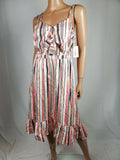 MAISON JULES  Womens Sleeveless Front Tie Casual Dress Pink White Candy Stripes - evorr.com