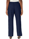 Karen Scott Womens Pull-On Ankle Classic Pants Ruched Elastic Waist Pockets Blue - evorr.com