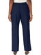 Karen Scott Womens Pull-On Comfort Waist Pants Ruched Elastic Waist Pockets Blue - evorr.com