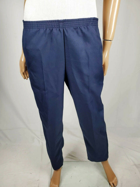 Karen Scott Womens Pull-On Comfort Waist Pants Ruched Elastic Waist Pockets Blue - evorr.com
