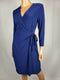 Anne Klein Women Blue Faux Wrap Tunic Dress 3/4 Sleeve Stretch Size S - evorr.com