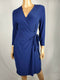 Anne Klein Women Blue Faux Wrap Tunic Dress 3/4 Sleeve Stretch Size S - evorr.com