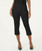 New JM COLLECTION Women Black Stretch Capri Crop Pants Chain Hem Pull On Size S - evorr.com