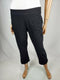 New JM COLLECTION Women Black Stretch Capri Crop Pants Chain Hem Pull On Size S - evorr.com