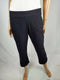 New JM COLLECTION Women Black Stretch Capri Crop Pants Chain Hem Pull On Size S - evorr.com