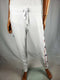 New Tommy Hilfiger Sport Women White Pull On Jogger Pants Drawstring Star Cuff S - evorr.com