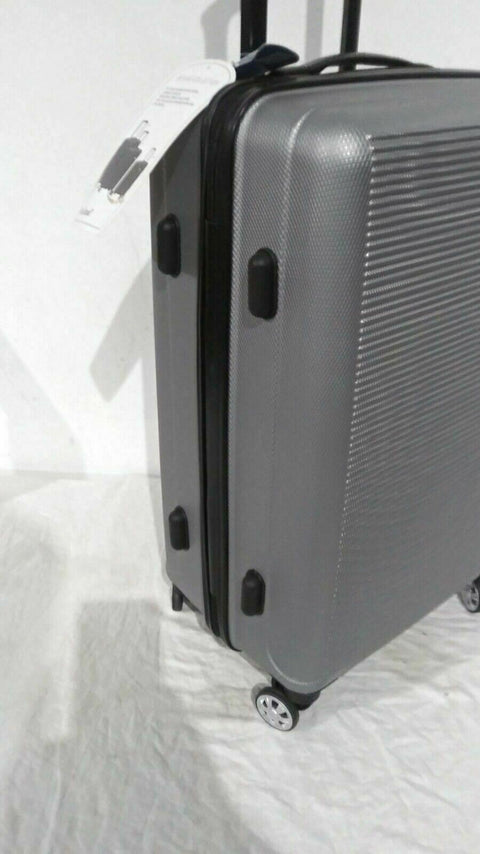 New Rockland Skyline 24" Hard Luggage Suitcase Silver Spinner Wheels