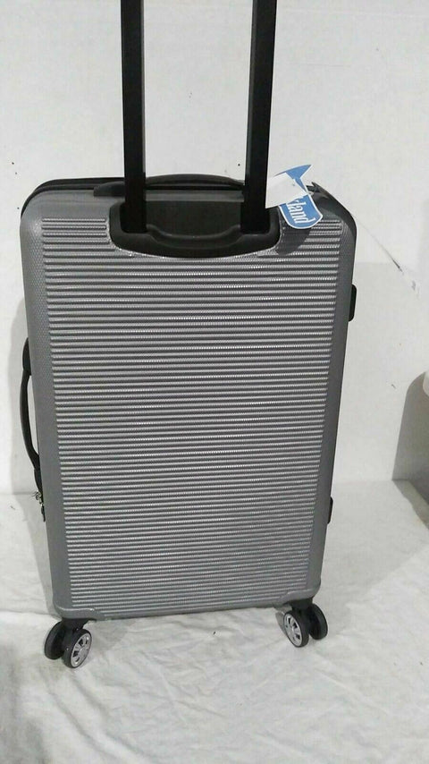 New Rockland Skyline 24" Hard Luggage Suitcase Silver Spinner Wheels