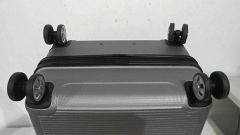 New Rockland Skyline 24" Hard Luggage Suitcase Silver Spinner Wheels