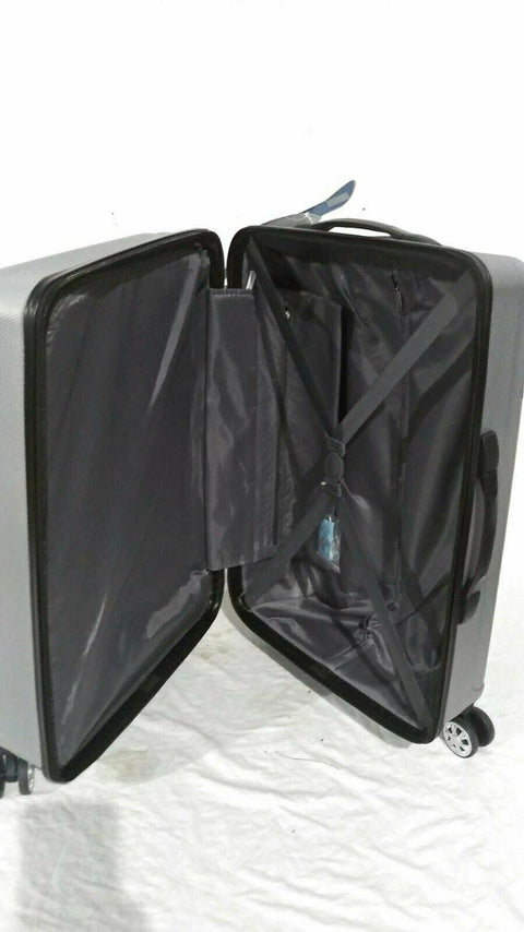 New Rockland Skyline 24" Hard Luggage Suitcase Silver Spinner Wheels