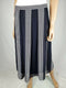 Anne Klein Women Blue Bilbao Stripe Printed Chiffon Midi Skirt Casual Size 12 - evorr.com