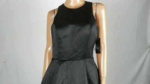 Authentic BETSY & ADAM Women Black Formal Long Party Satin Gown Lined Dress 8