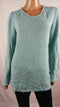 Karen Scott Women Long Sleeve Aqua Blue Texture V-Neck Tunic Sweater Top Plus 2X - evorr.com
