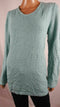 Karen Scott Women Long Sleeve Aqua Blue Texture V-Neck Tunic Sweater Top Plus 2X - evorr.com