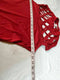 Maison Jules Women Short Sleeve Red Criss Cross Band Neck Body Suit Top X-Small - evorr.com