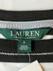 Lauren Ralph Lauren Women Black White Striped Cotton Blouse Top Boat Neck Small - evorr.com