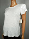 New Free People Womens Short Sleeve White Latte Knit Pullover Blouse Top Small S - evorr.com