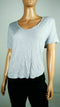 Calvin Klein Women Short Sleeve Scoop Neck Gray Blouse Top Performance Dry Small - evorr.com