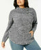 Style&co. Women Long Sleeve Gray Envelope Neck Pullover Pocket Sweater Plus 16W - evorr.com