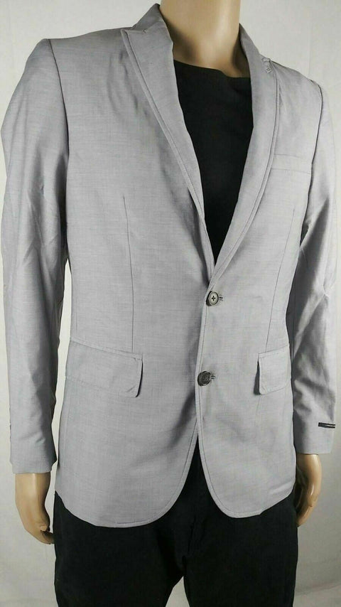 New INC International Men Two-Button Gray Blazer Lined Jacket Coat Regular Fit S - evorr.com