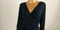 NY Collection Women 3/4 Sleeve V-Neck Ruched Stretch Tunic Dress Blue Plus 2X - evorr.com